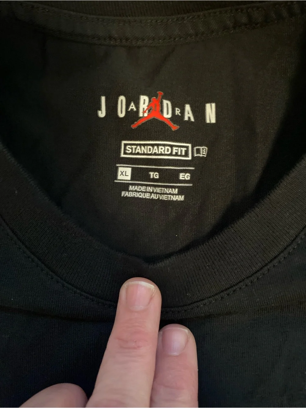 Jordan Black Short-Sleeve Tee with Red Flame 'AIR JORDAN' Logo